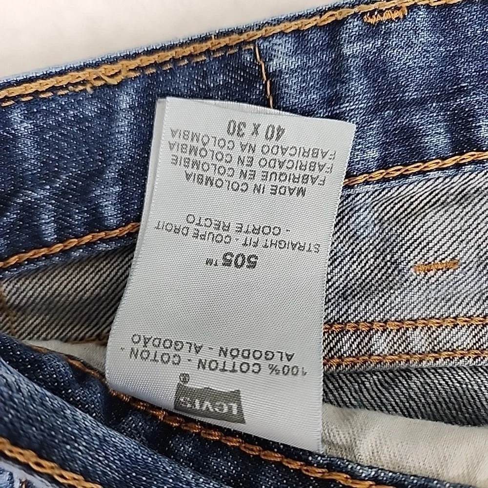 Levi's 505 Jeans Men's 40x30 Blue‎ Medium Wash Straight Fit Classic